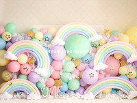 Pastel Rainbow Balloon Wall